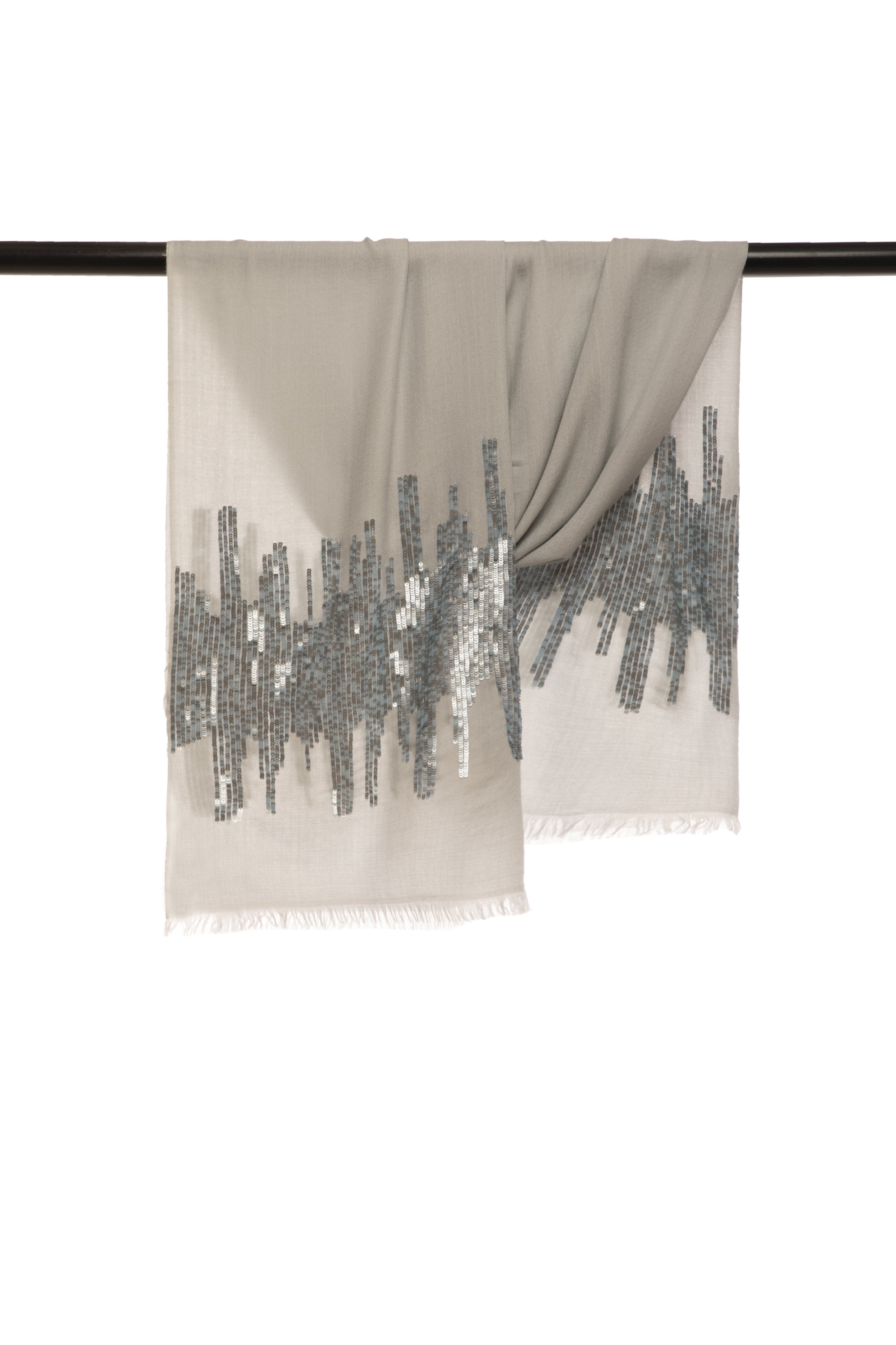 Blue Transcendent Embroidered Cashmere Scarf