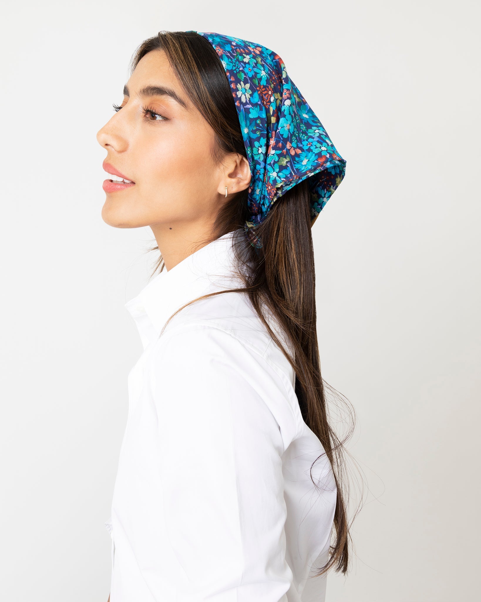 Anyway Scarf in Blue Dreams Of Summer Liberty Fabric Silk