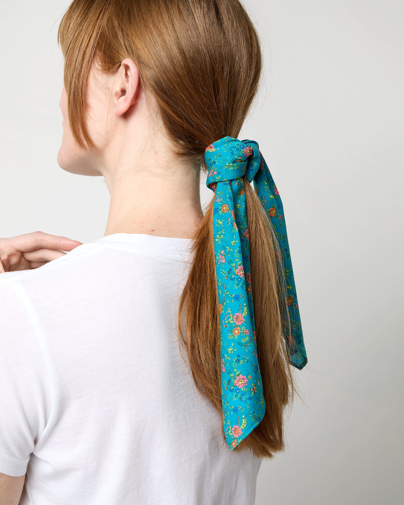 Anyway Scarf in Blue Multi Floribunda Meadow Liberty Fabric