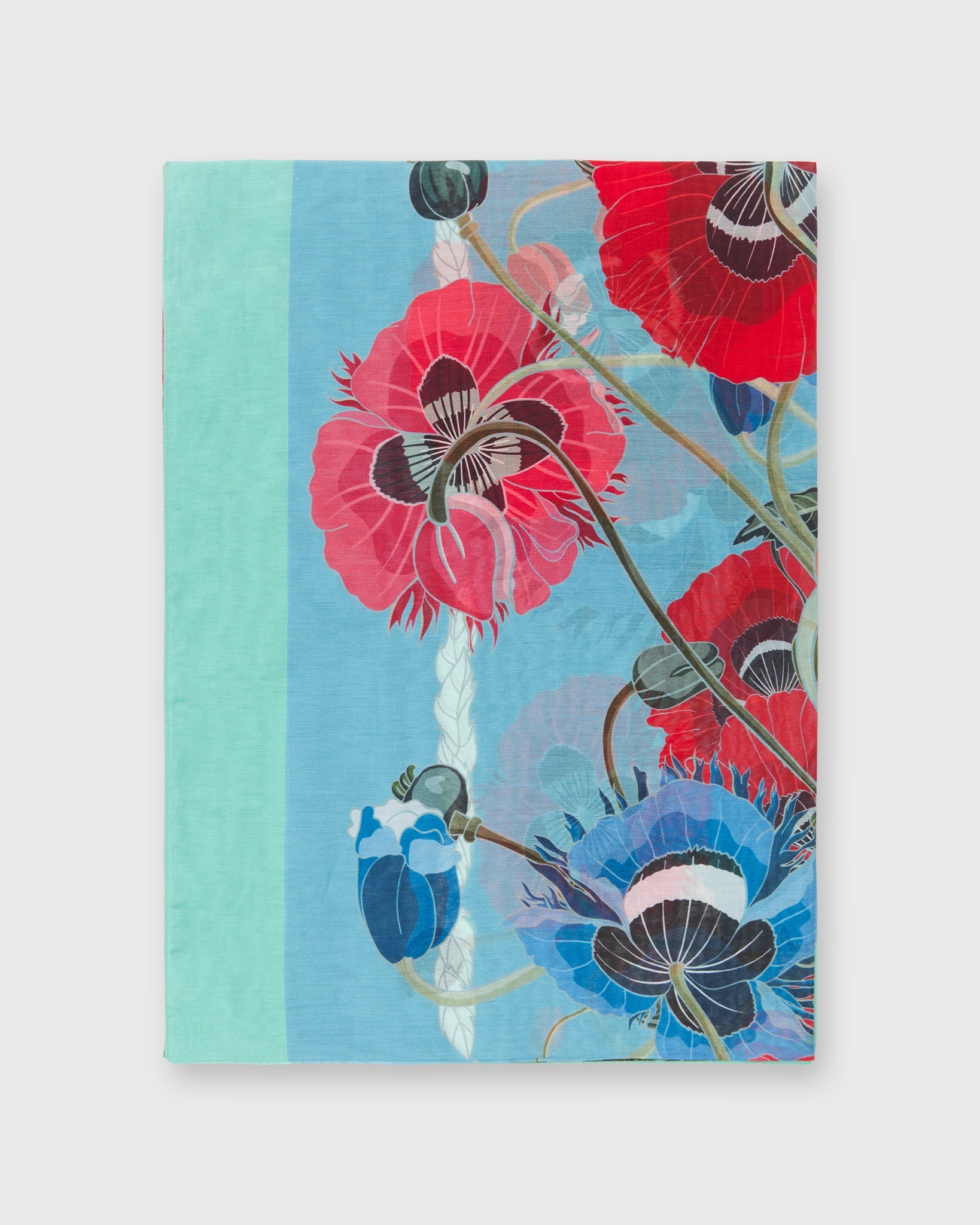 Cotton/Silk Scarf in Poppies