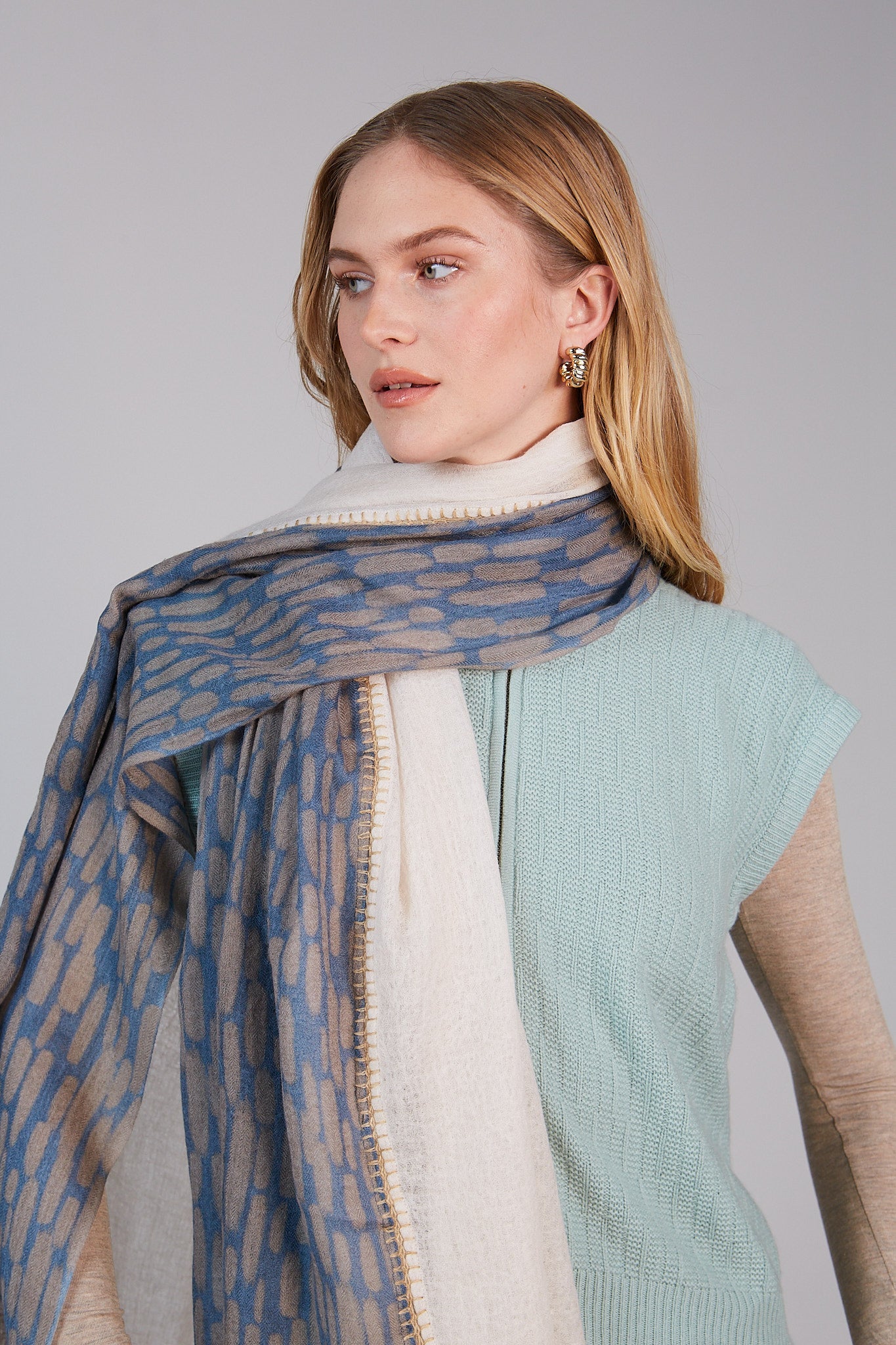 Double Layered Stole Printed Scarf Ali