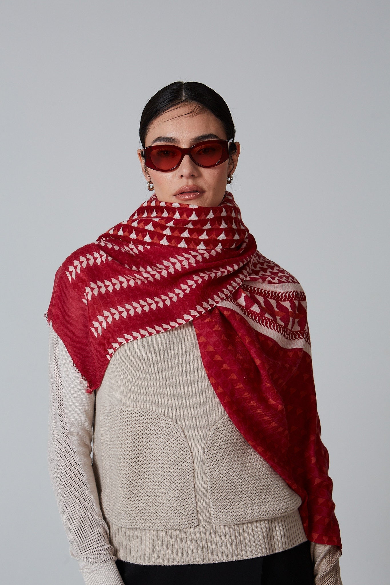 Double Layered Stole Printed Scarf Ali