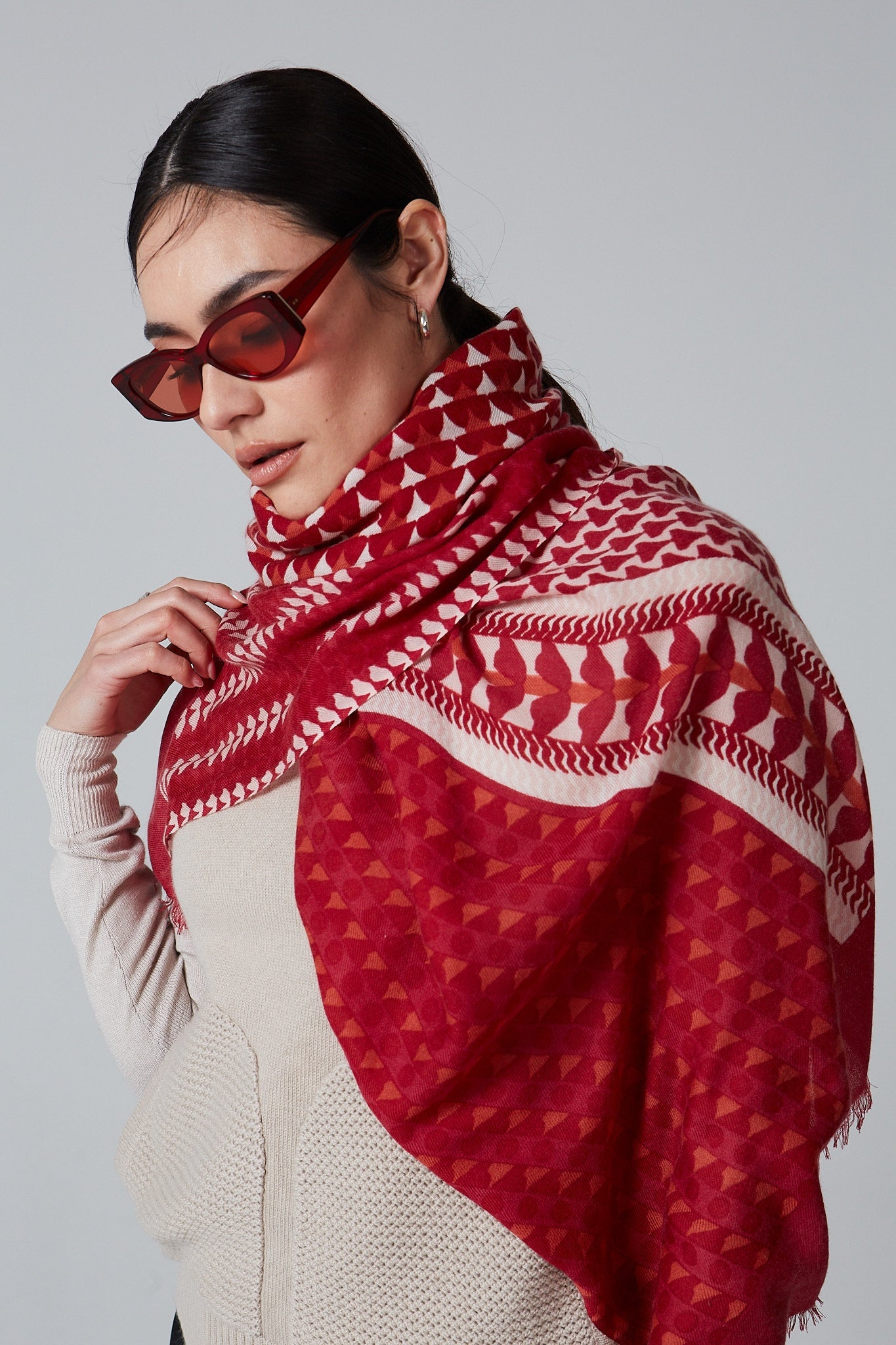 Double Layered Stole Printed Scarf Ali