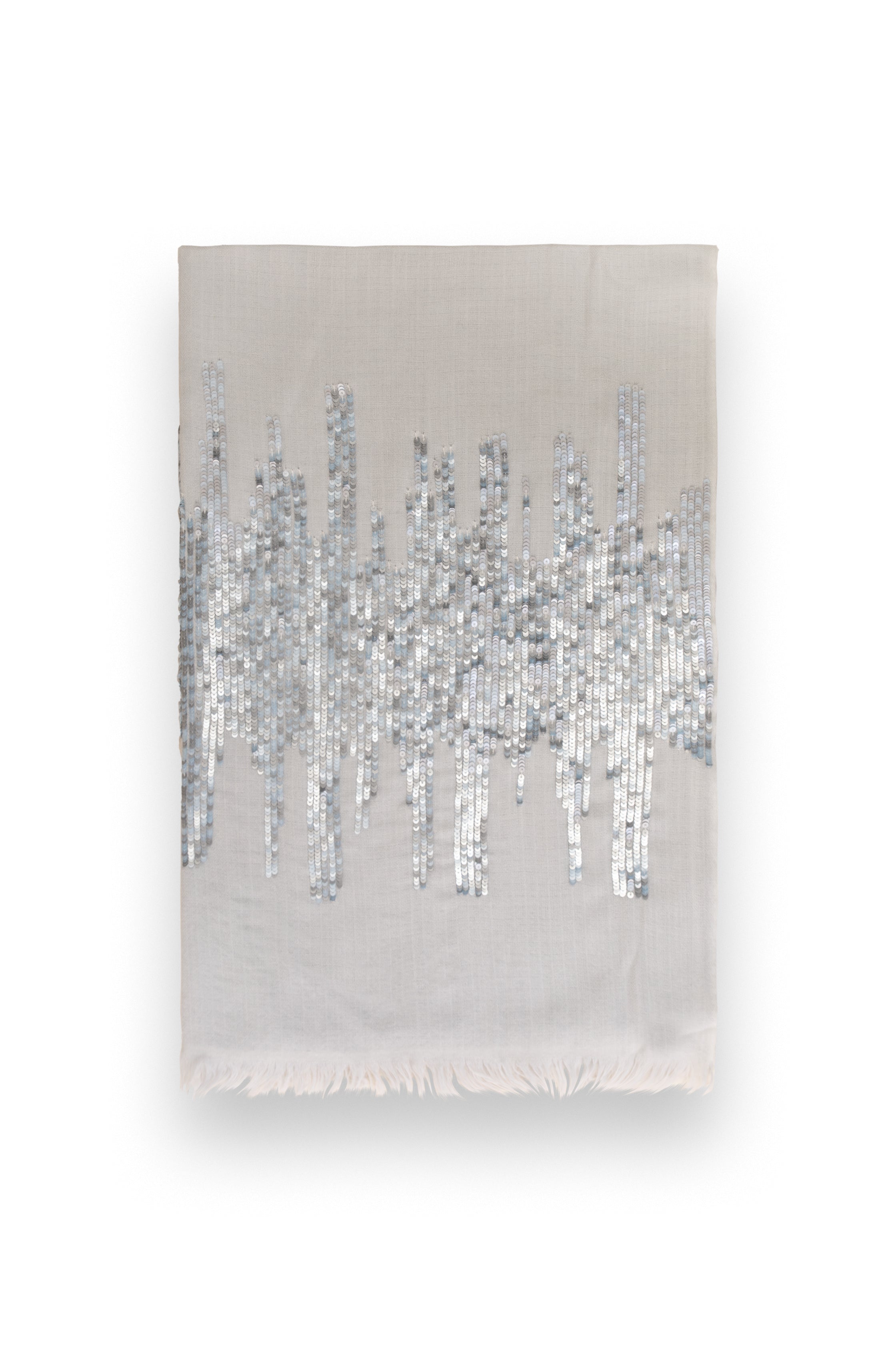 Black Embroidered Cashmere Scarf For Women