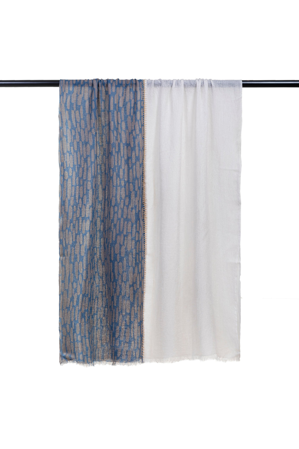 Double Layered Stole Printed Scarf Ali | 100% Baby Wool