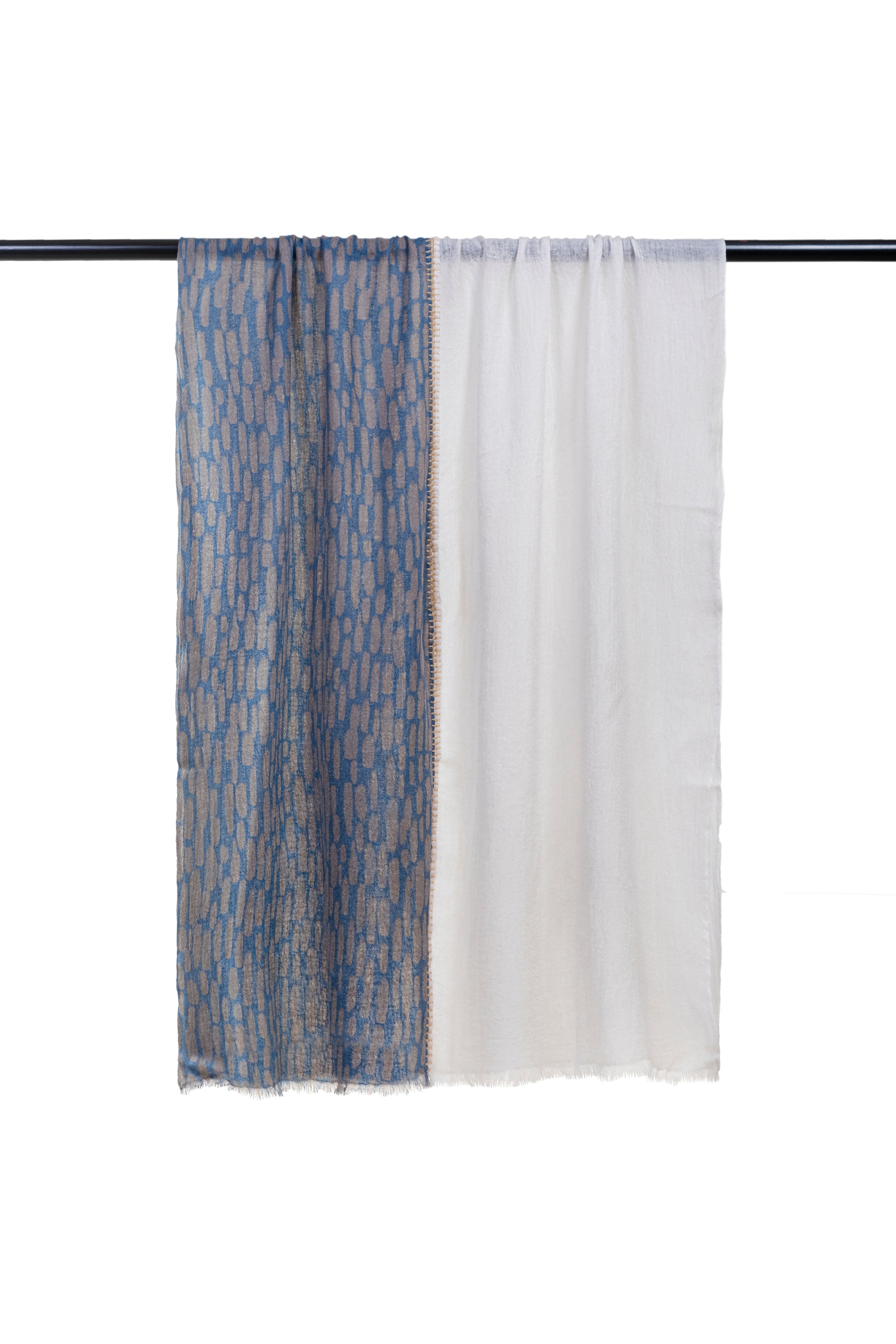 Double Layered Stole Printed Scarf Ali | 100% Baby Wool