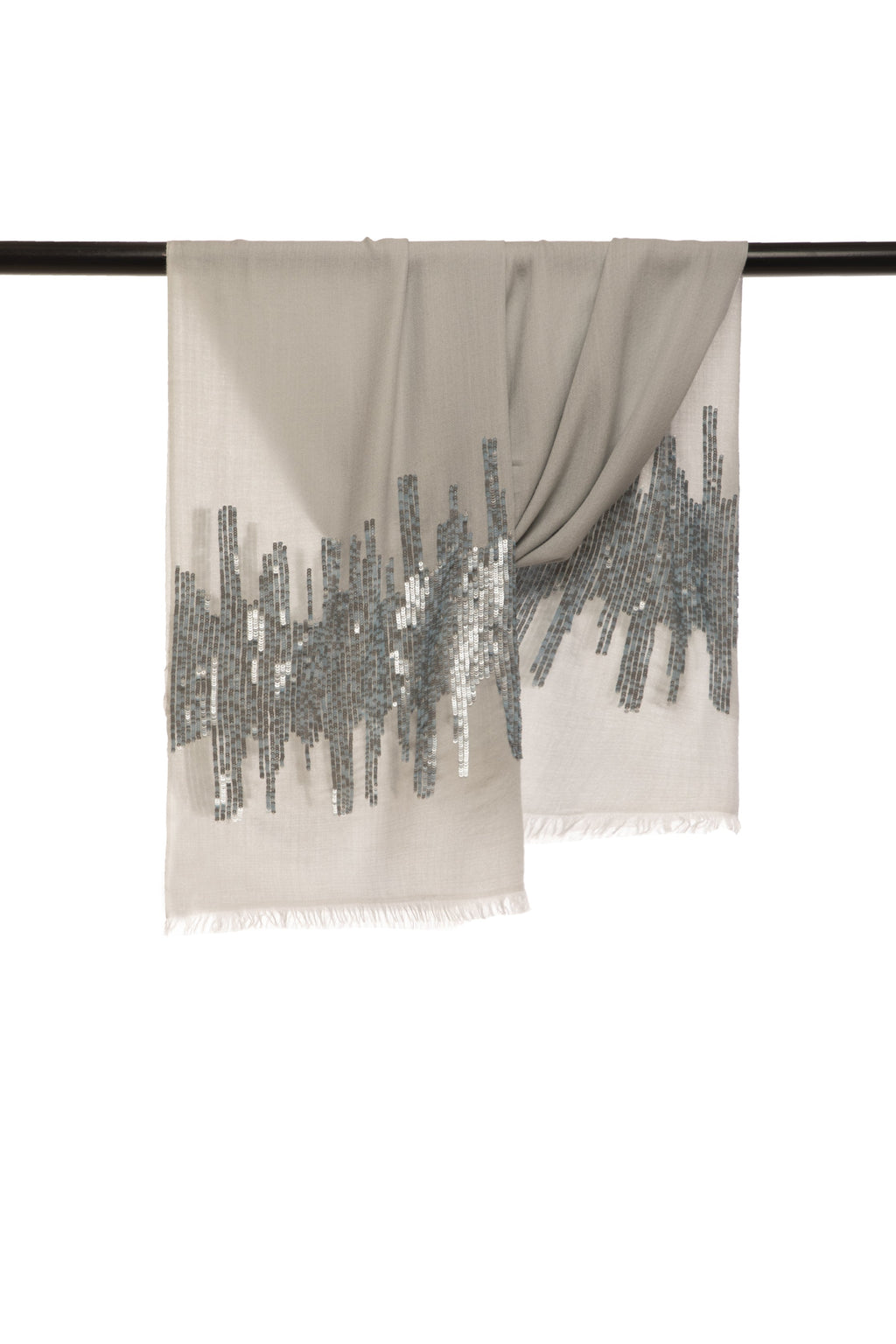 Blue Transcendent Embroidered Cashmere Scarf