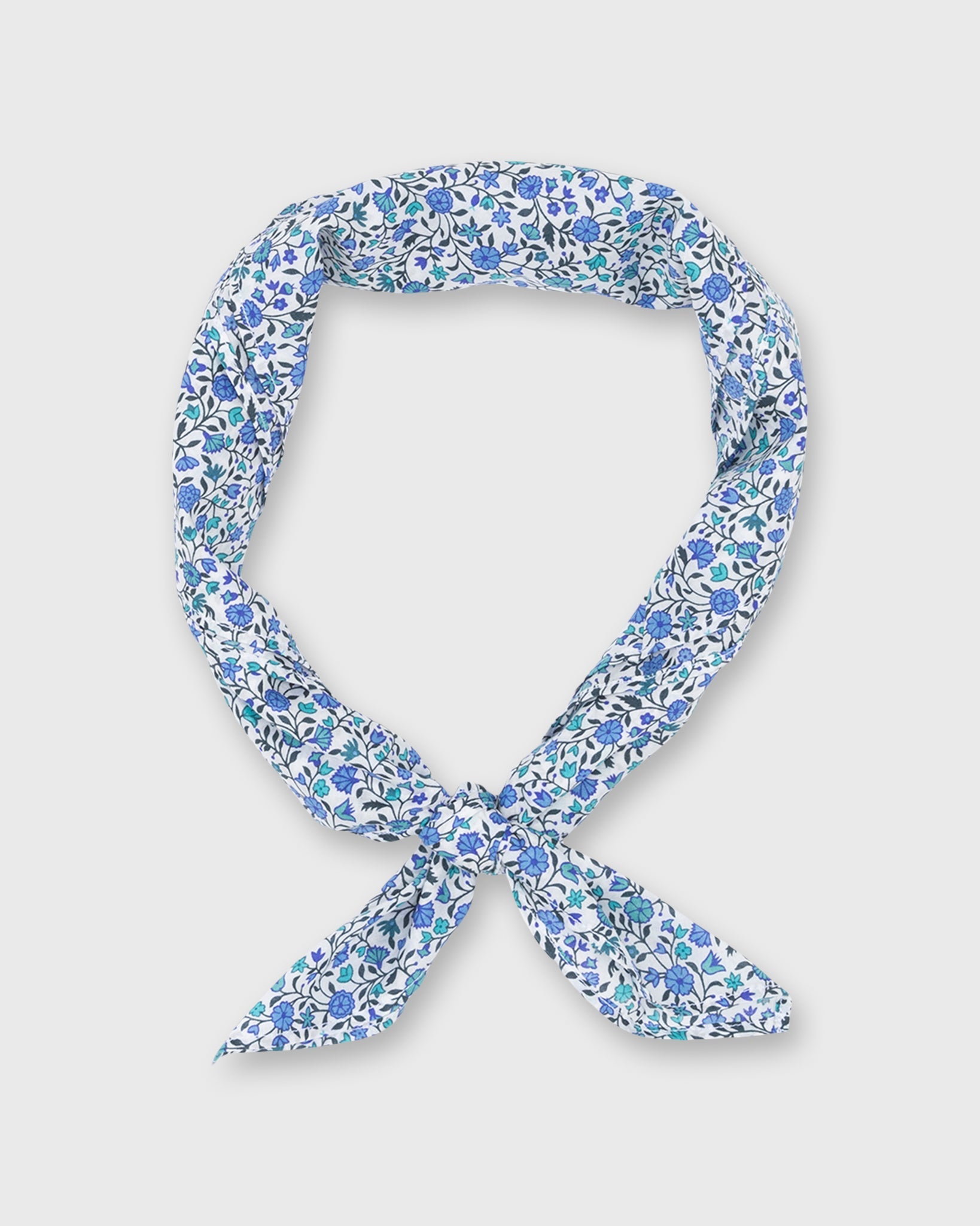 Anyway Scarf in Blue Multi Queen's Gallery Liberty Fabric