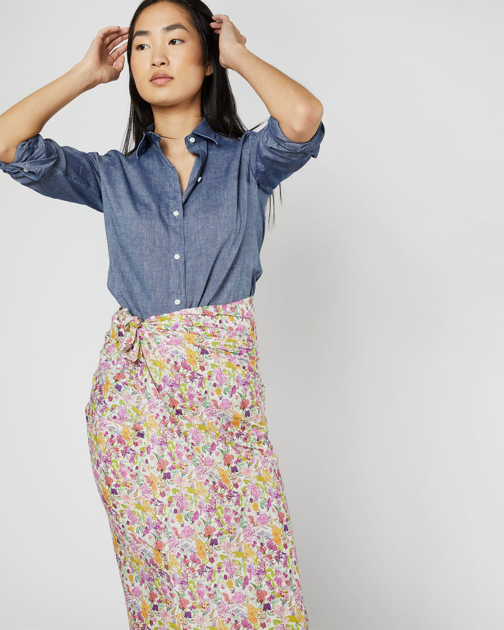 Ashley Pareo in Orchid/Green Matilda May Liberty Fabric