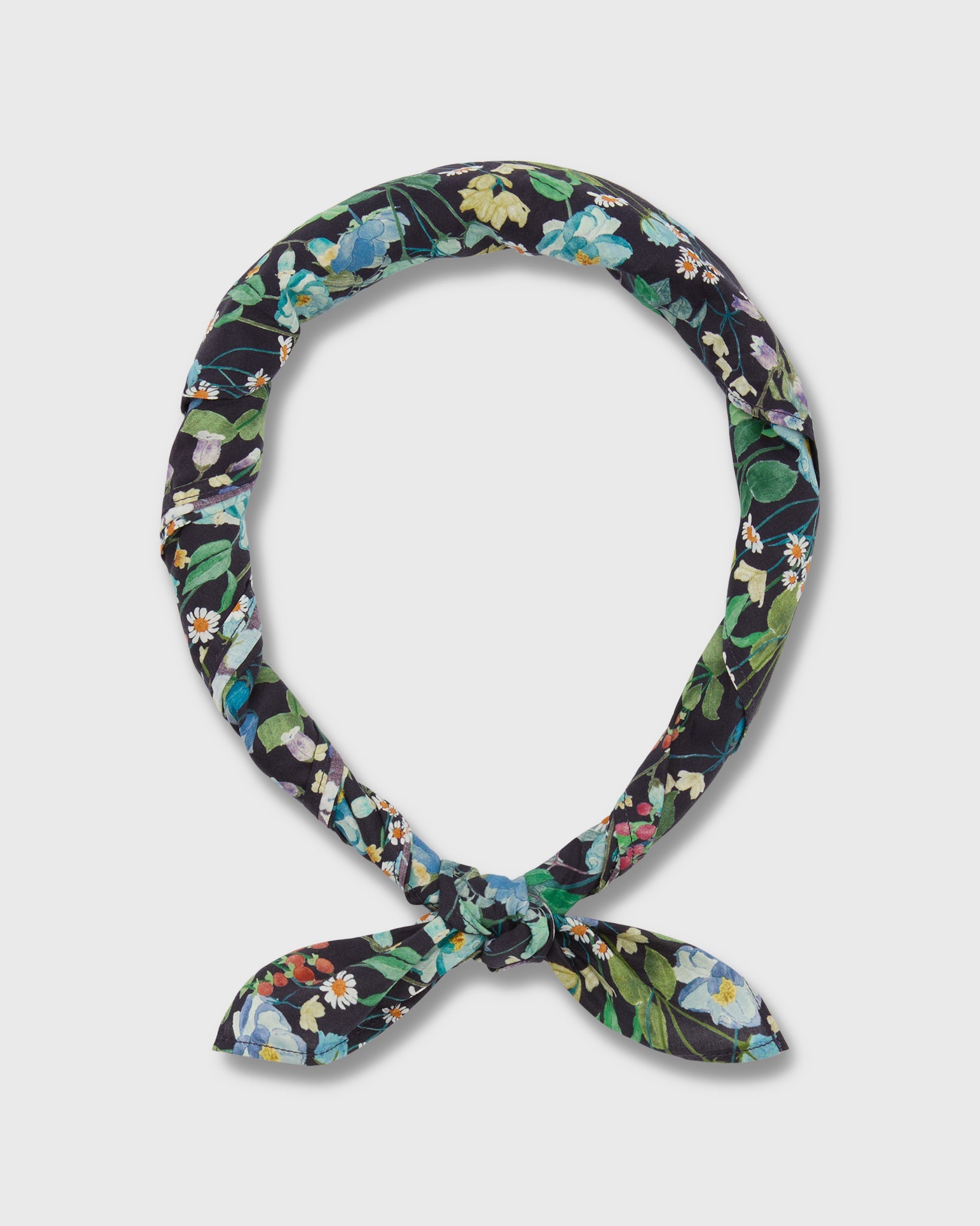 Anyway Scarf in Navy/Multi Fairytale Forest Liberty Fabric