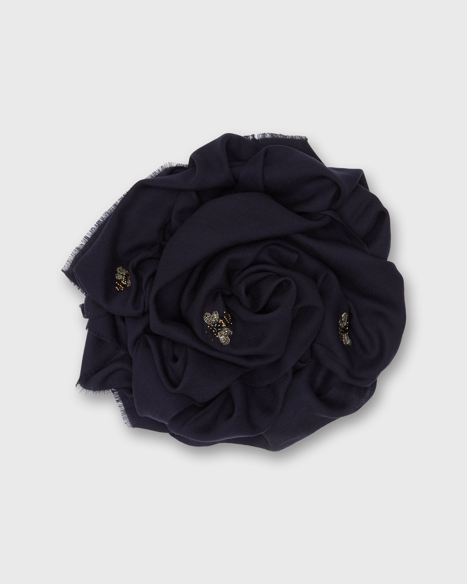 Bees Scarf in Solid Navy