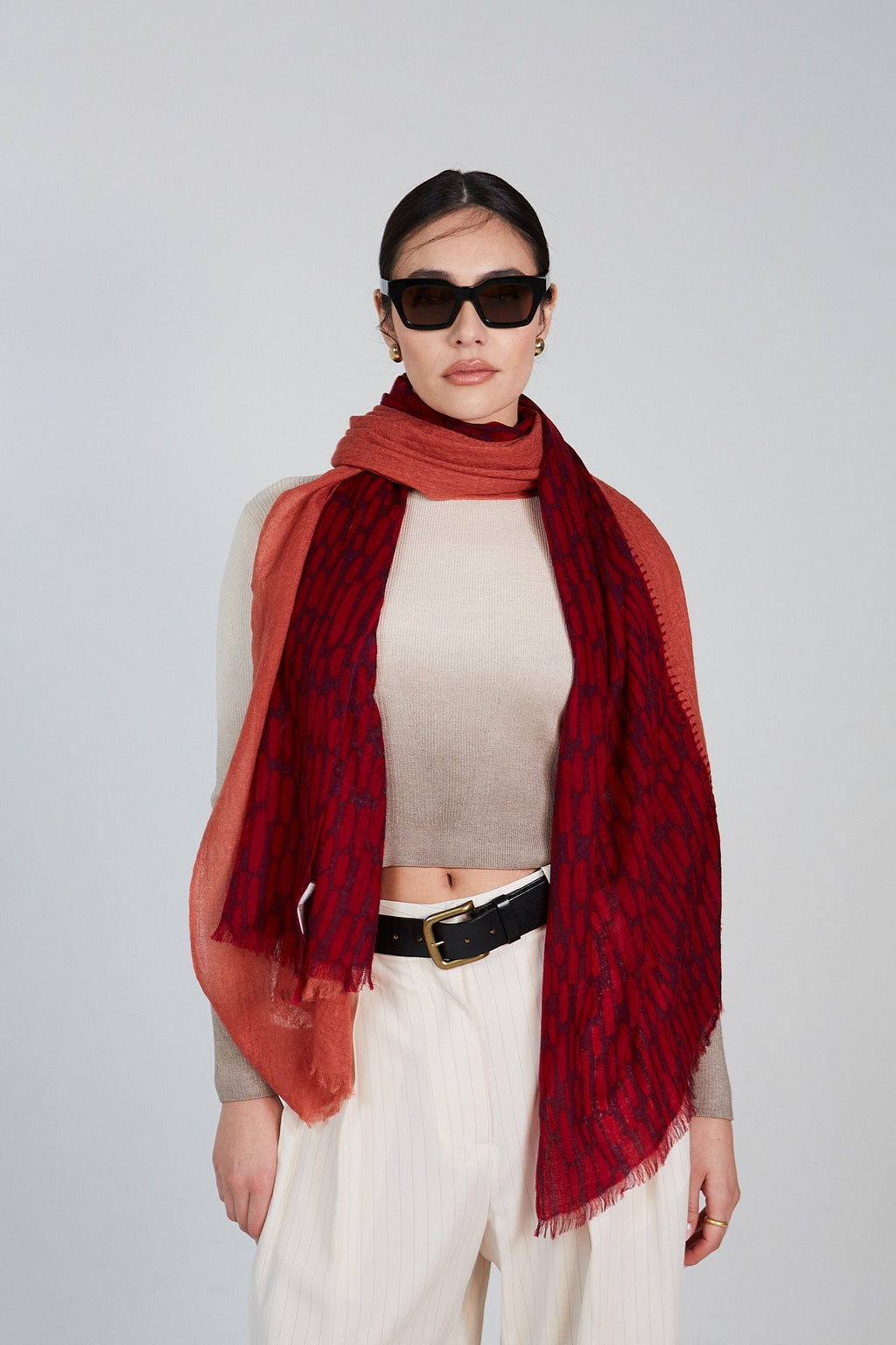 Double Layered Stole Printed Scarf Ali