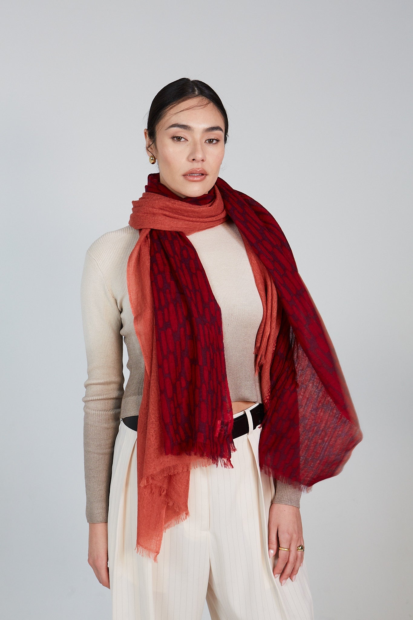 Double Layered Stole Printed Scarf Ali
