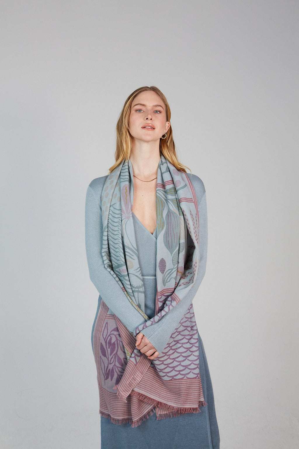 Double Layered Stole Printed Scarf Ali