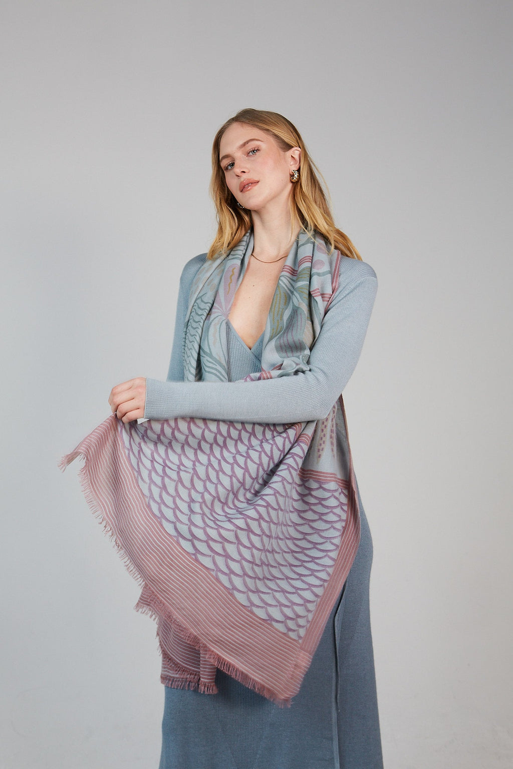 Double Layered Stole Printed Scarf Ali