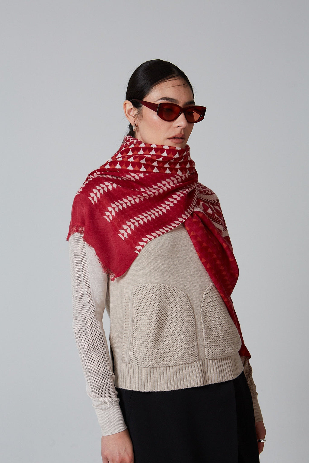 Double Layered Stole Printed Scarf Ali