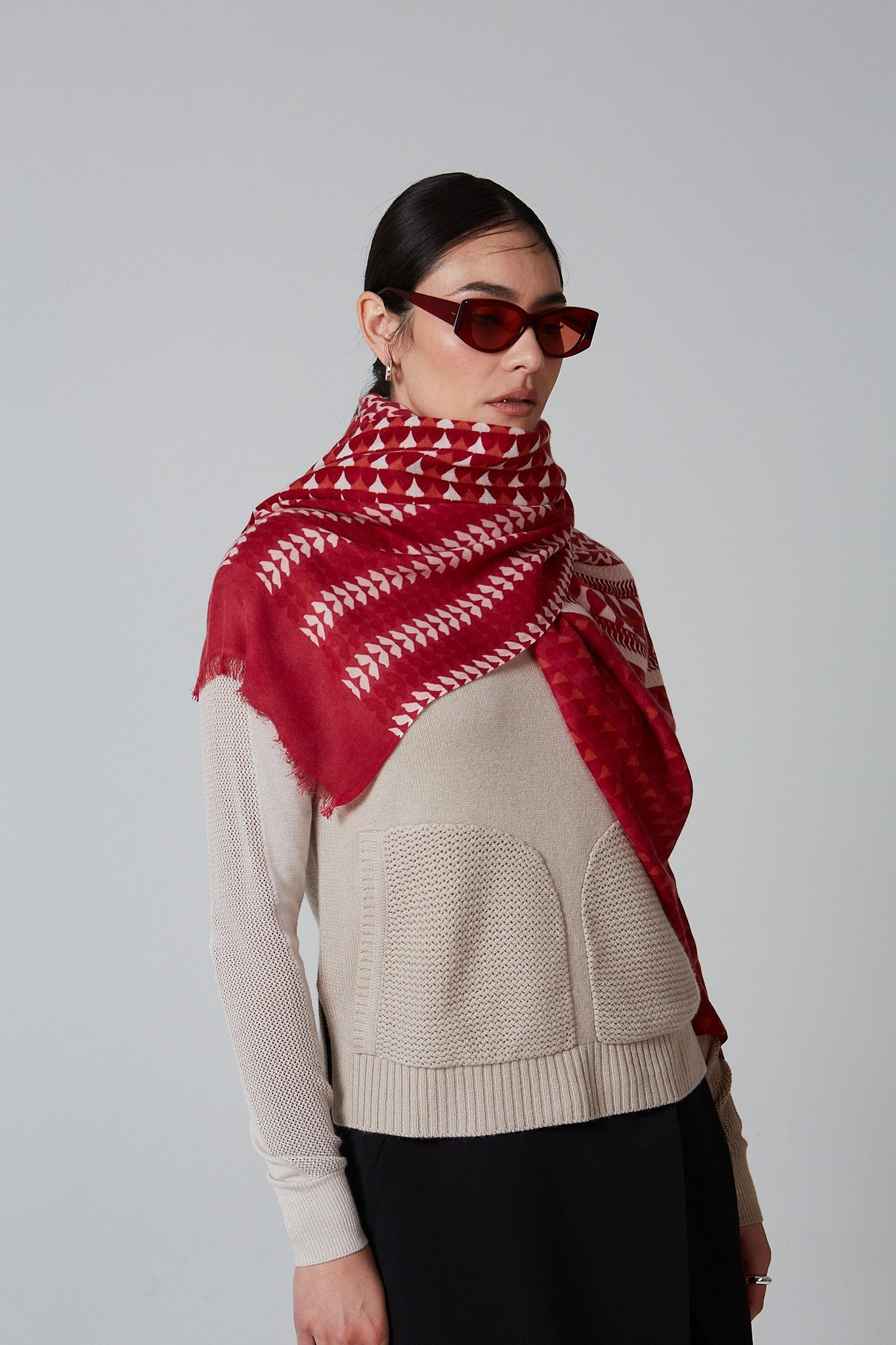 Double Layered Stole Printed Scarf Ali