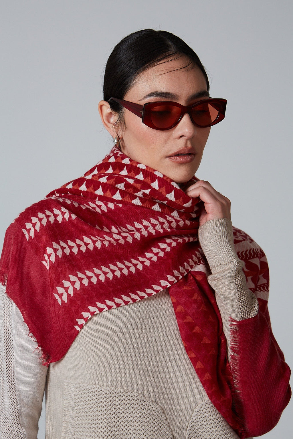 Double Layered Stole Printed Scarf Ali