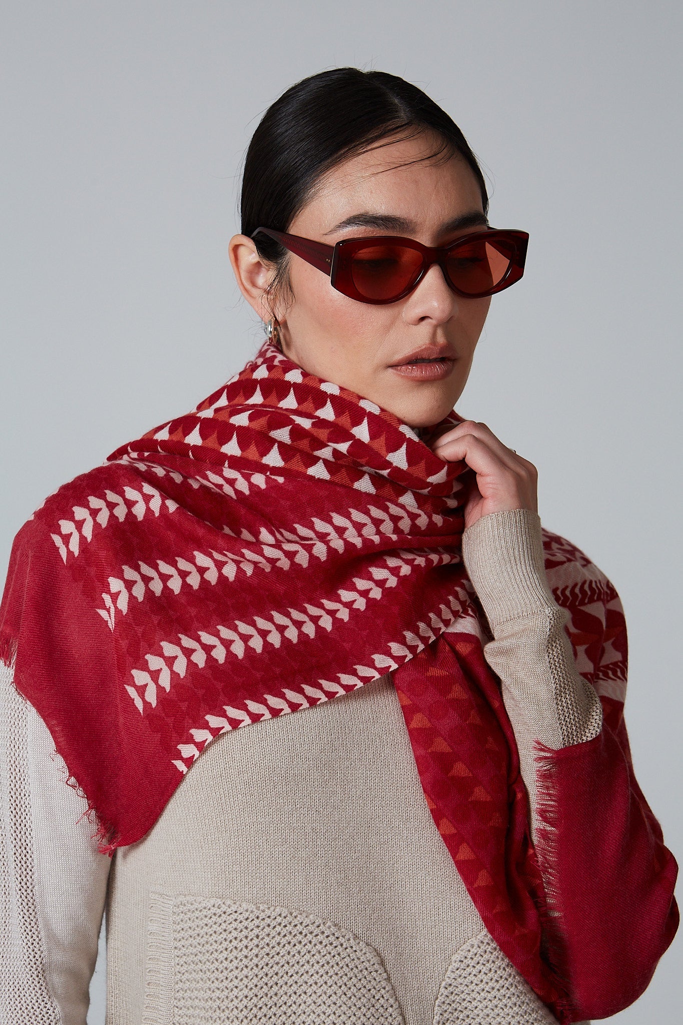 Double Layered Stole Printed Scarf Ali