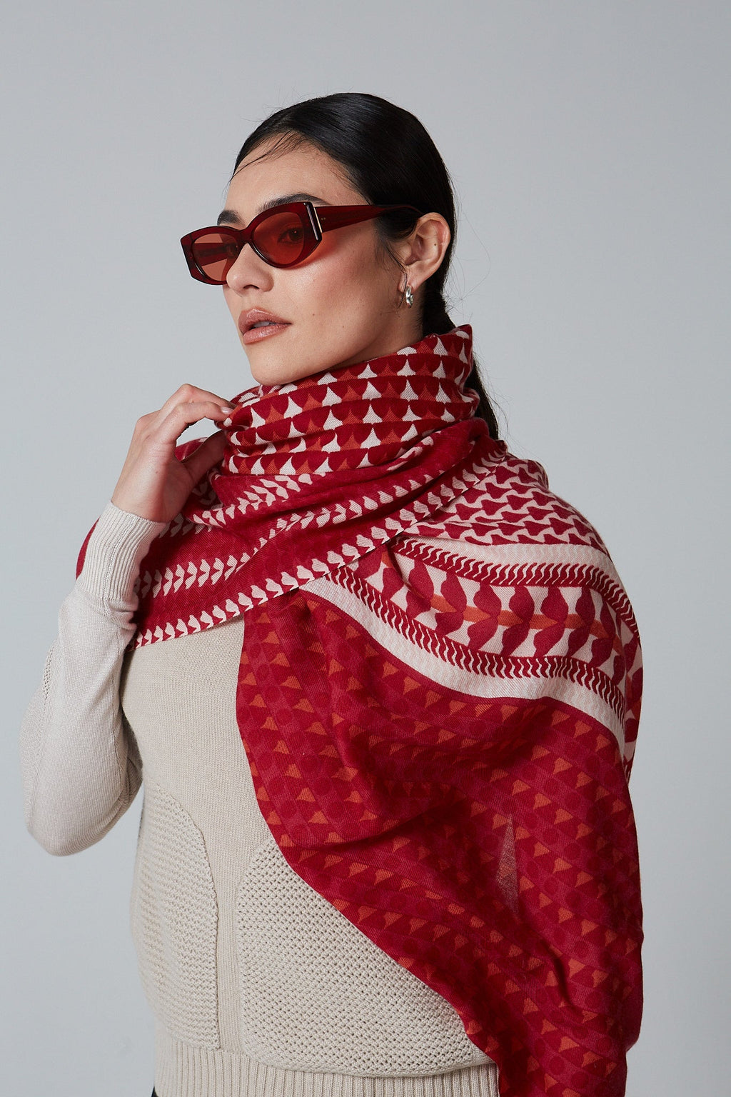 Double Layered Stole Printed Scarf Ali