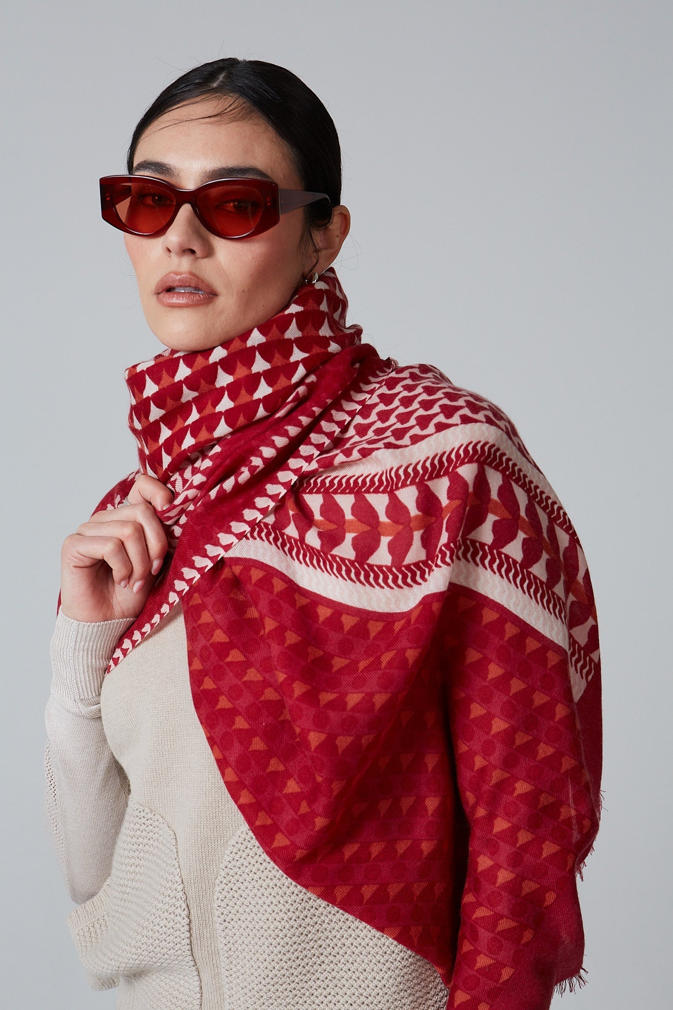 Double Layered Stole Printed Scarf Ali