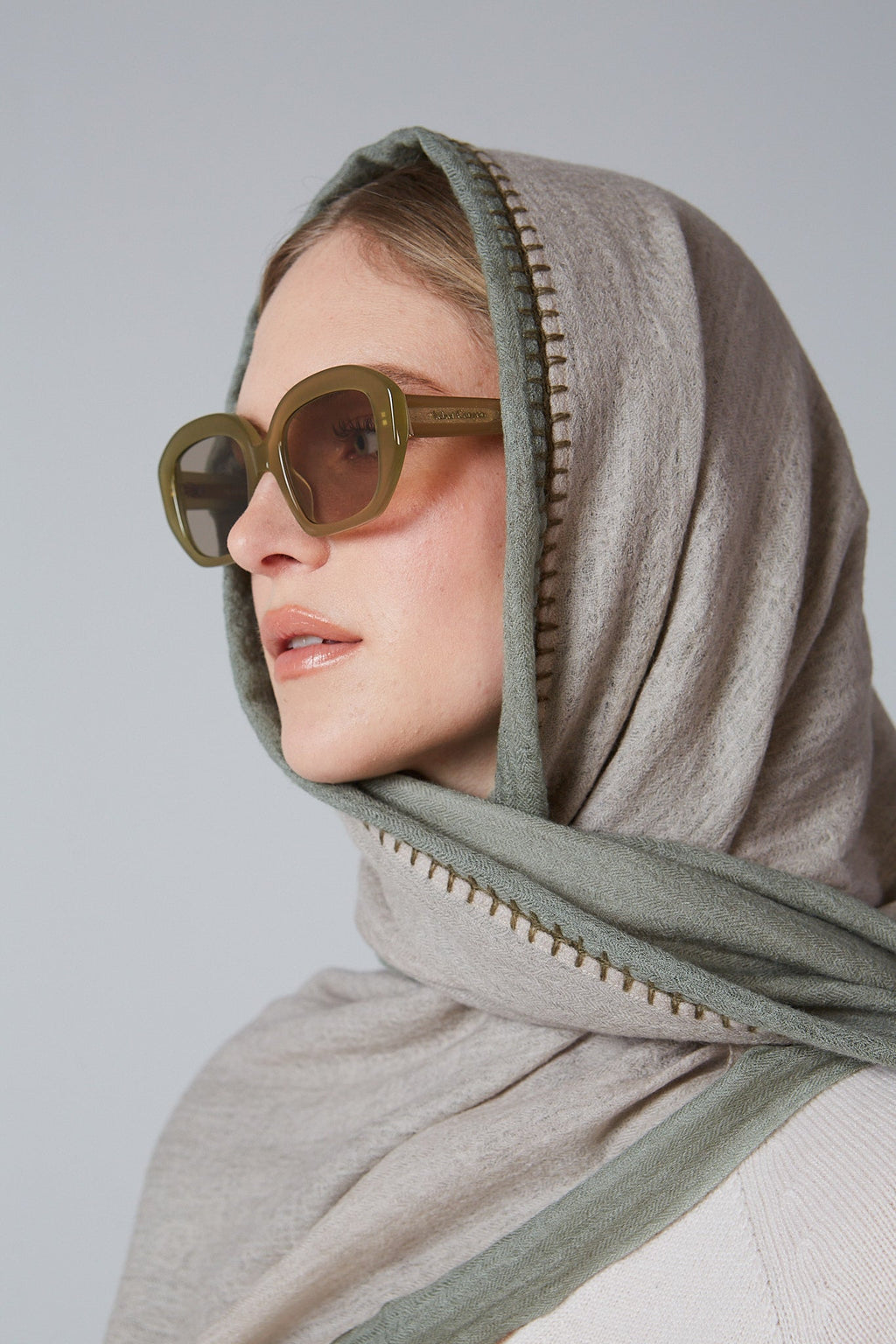 Double Layered Stole Plain Scarf