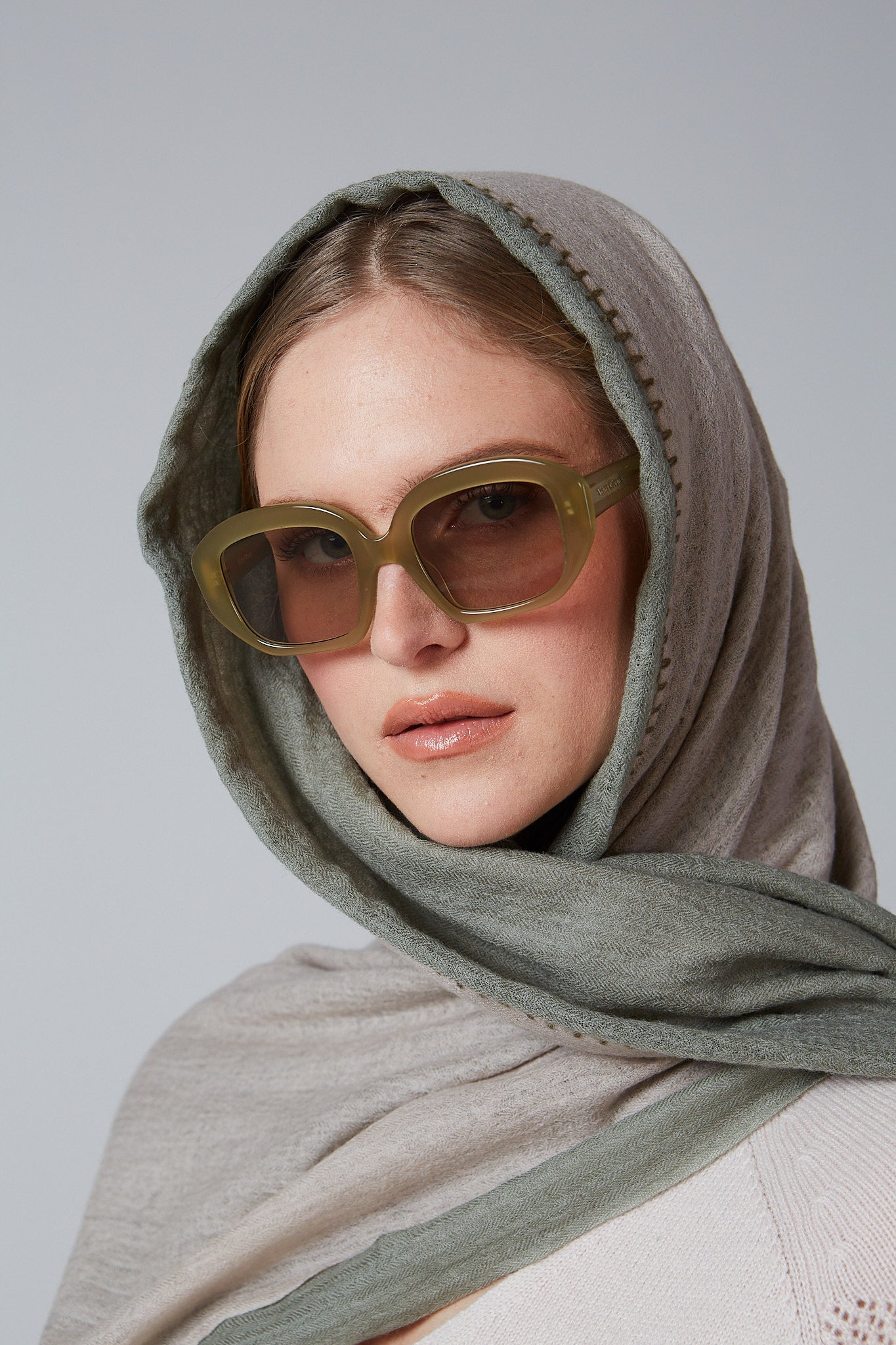 Double Layered Stole Plain Scarf