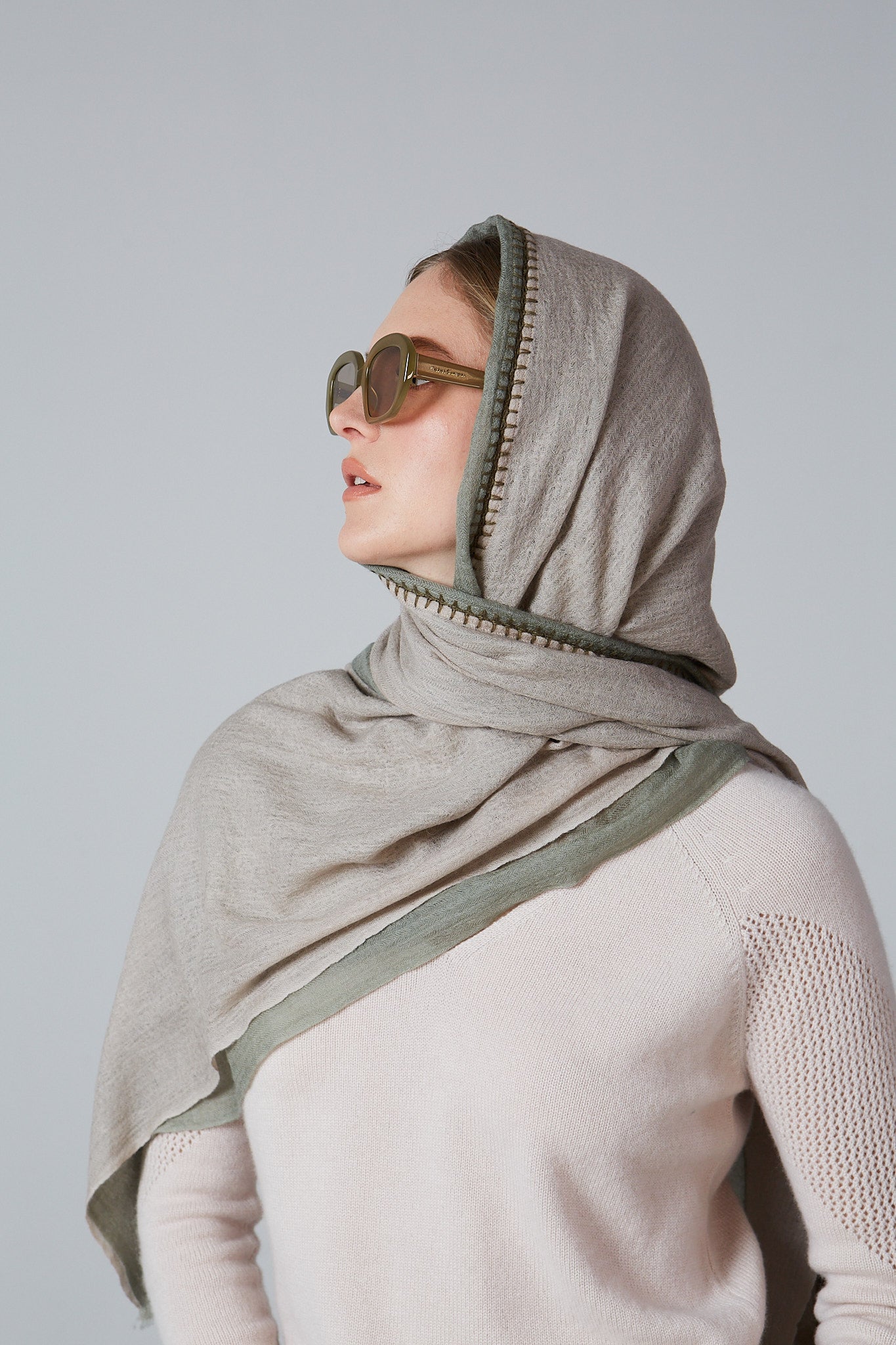 Double Layered Stole Plain Scarf | Andre